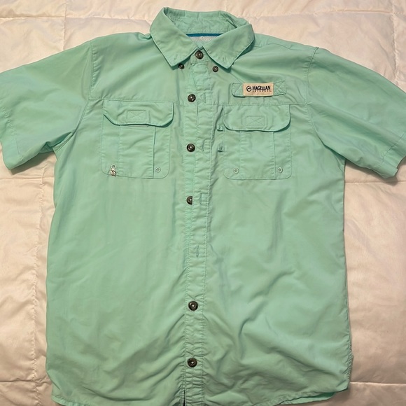 Lot of 2 fishing button down shirts both fit boy 10/12 - Picture 2 of 7